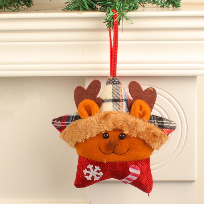 Christmas Santa Claus Elk Doll Christmas Tree Creative Decorations Pentagram Pendant Plush Toys