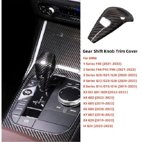 

Real Carbon Fiber Gear Shift Knob Panel Trim Cover For BMW G20 G26 G14 X3 X4 X5