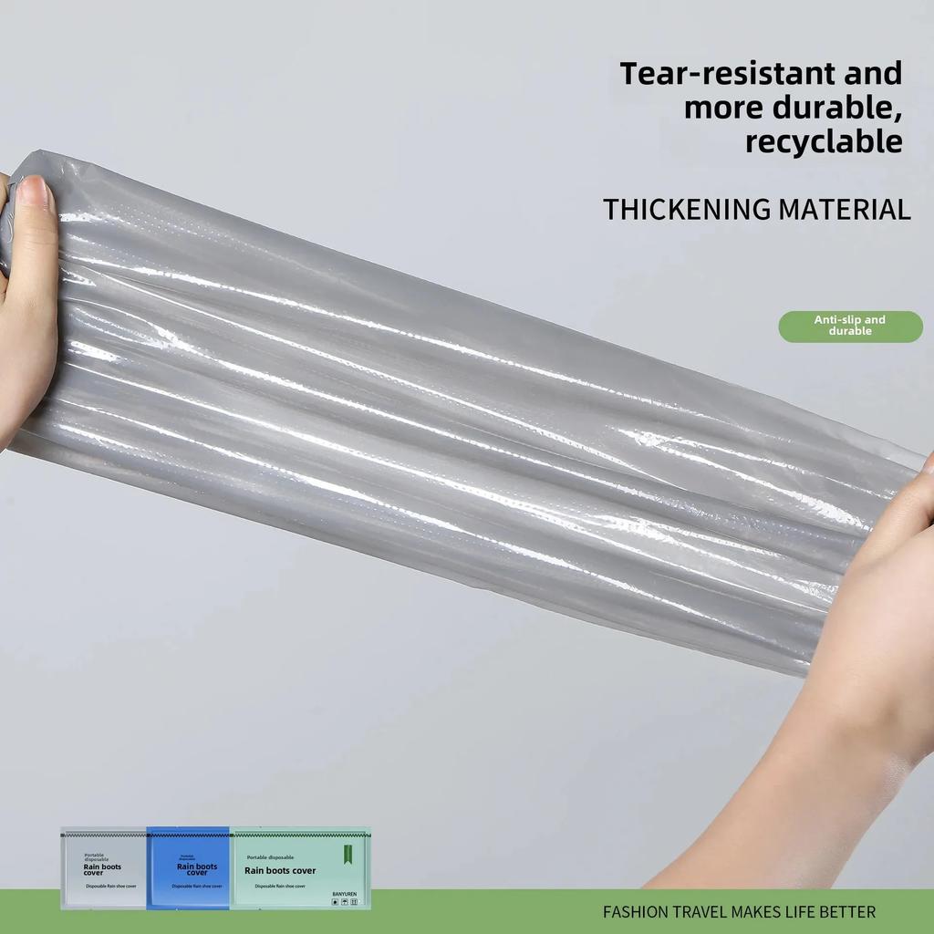 Portable Waterproof Thick Transparent Disposable Shoe Covers - Individually Packed for Outdoor Use