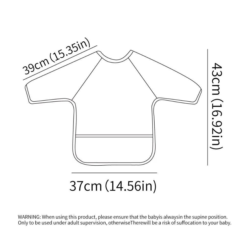 Washable Feeding Bib Long Sleeve Wash-Free Eating Bibs Portable Coveralls Bibs  Easy To Clean