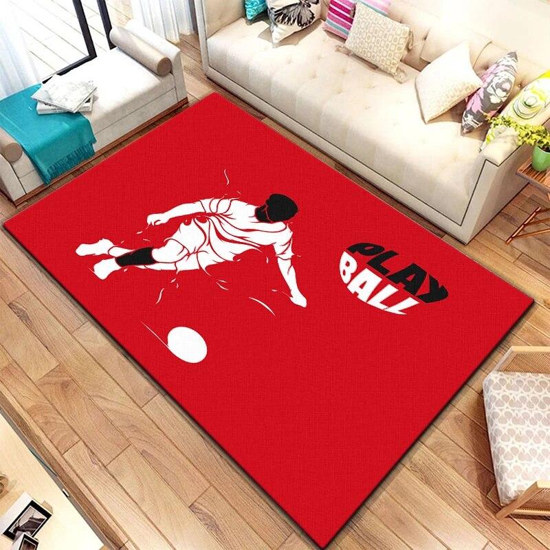 Soccer Football Creativity HD Printed Carpet Household Rug Children's Room Living Room Chair Bedside Modern Simple Floor Mat