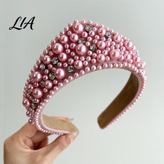 Sparkling Hair Bands for Birthdays Faux Pearl and Diamond Headband Women, Fashion Crown Style Headband, Elegant Comfortable Daily Wear Accessories