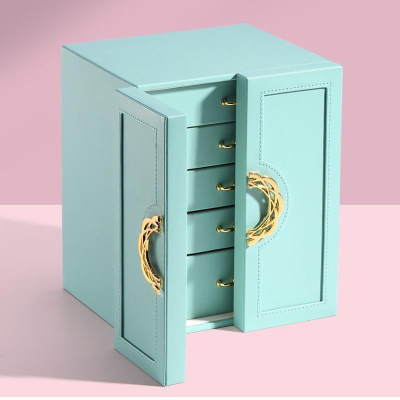Leather Jewelry Box With Multi Layer Storage For Wedding Gifts And Travel