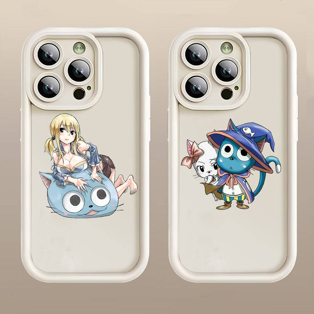 D-44 Fairy Tail Cat  Case for iPhone 15 14 13 12 8 Plus Samsung S24 S23 Ultra A04S A05S Huawei P40 P50 P60 Nova 11 Pro Max OPPO A17K Reno 10