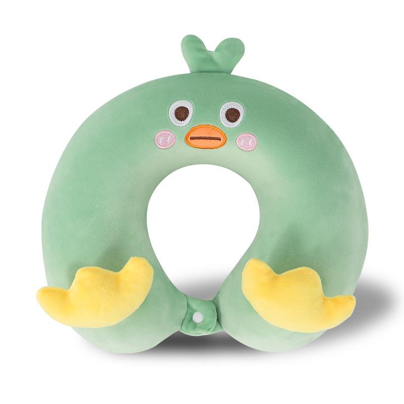 Cartoon U-Shaped Pillow Memory Foam Pillow Core Neck-Protecting Pillow for Airplane Car Travel Portable Office U-Shaped Pillow