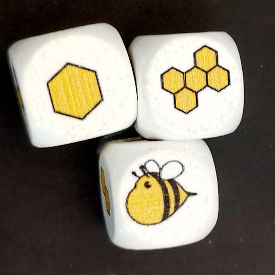 12 Stück Bienenmuster Würfelform Baby Würfel Spielzeug Holz Hand-an-Fähigkeit Würfelspielzeug zur Unterhaltung