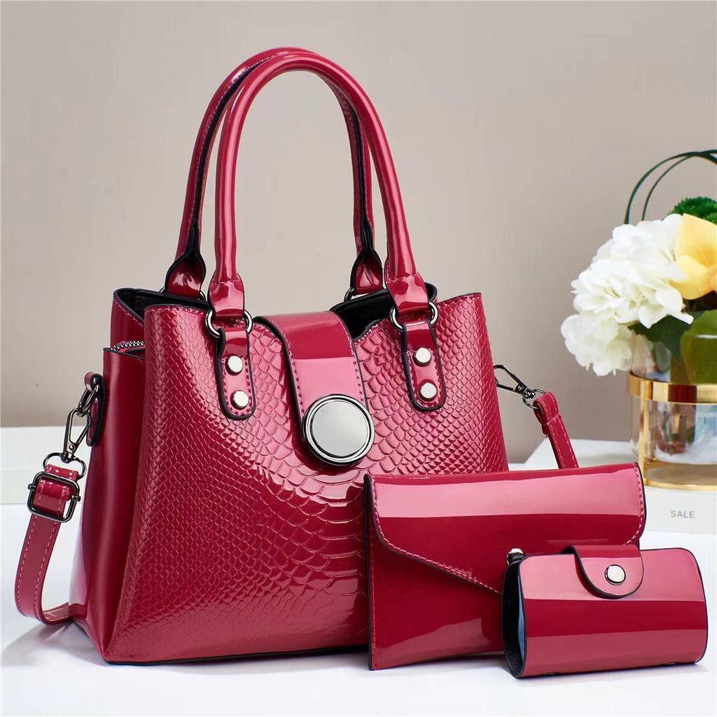 Fashion New Design High-grade Handbag Bag Leisure Large Size Capacity Three-piece Complete Set Single Shoulder Crossbody Bag Practical