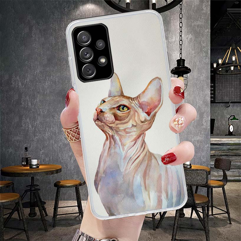 Lavaza Sphynx Sphinx Cat Phone Case For Samsung Galaxy A13 A14 A15 A16 A17 A53 A54 A55 A56 A57 A33 A34 A35 A36 A37 A23 A24 A25 A