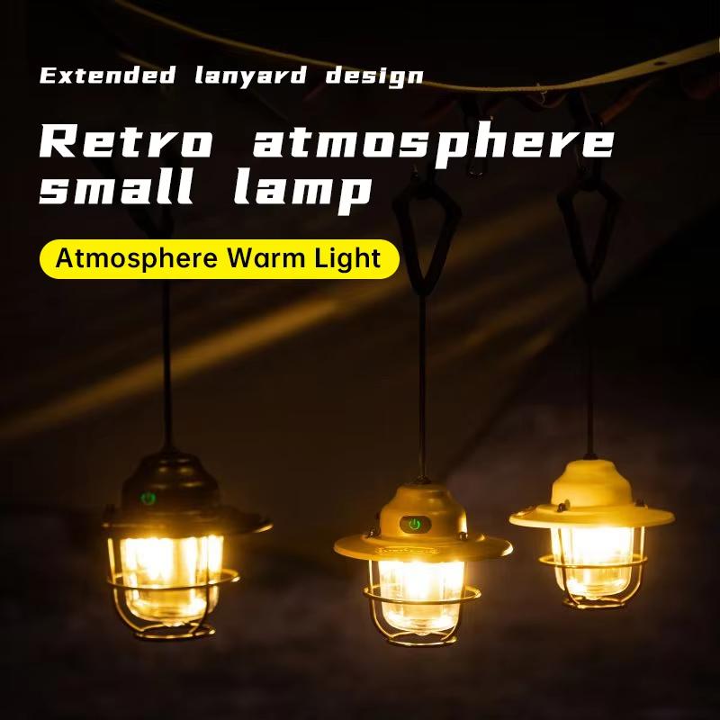 Retro Style Camping Tent Lamp Long Lasting Portable LED Emergency Light Outdoor Decorative Atmosphere Lantern For Picnic