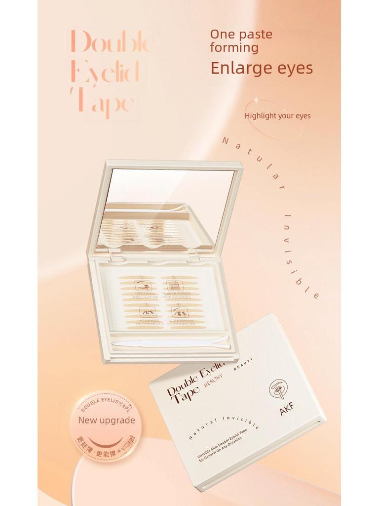 AKF Invisible Double Eyelid Stickers for Women with Natural Shaping, Ideal for Swollen Eyelids, in a Mirror Box.
