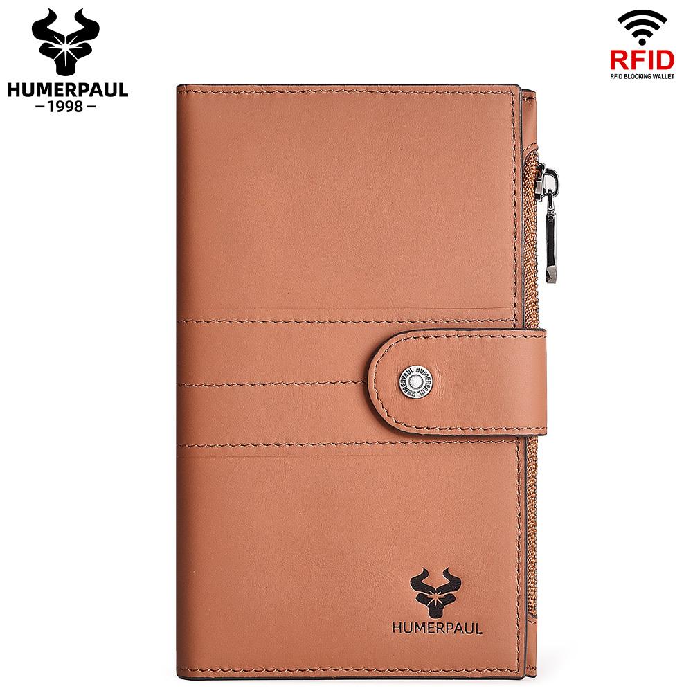 Humerpaul Ladies Leather Wallet Large-capacity Wallet Multi-function Coin Purse First Layer Cowhide Wallet Passport Holder Travel Card Holder
