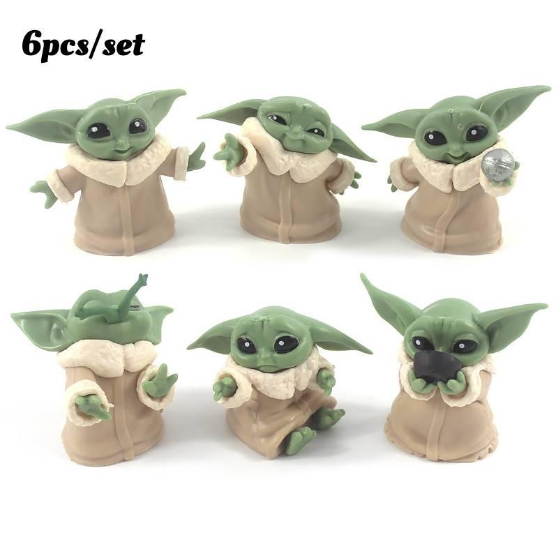 

Collectible Baby Yoda Figures Set Of 6 Mandalorian Star Wars Toys
