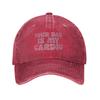 Tuo Padre È Il Mio Cardio Cappellino da Baseball Lavato Divertente Moda Sun Cappellino Trucker Estivo Donna Uomo Sport all'Aperto Cappellini