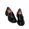 Spot Second Hair! British Style Small Leather Shoes Women's Double-breasted Buckle Belt Versatile One-pedal Thick Heel Single Shoes Platform Loafers