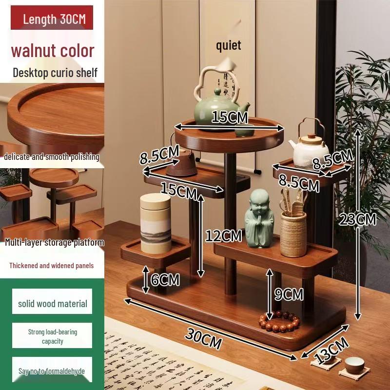 Solid Wood Tiered Display Stand for Jewelry, Ornaments, Snacks & Succulents