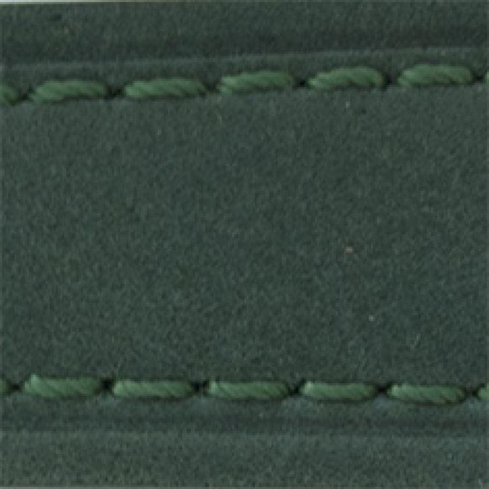 Bracelet de montre - MY-MONTRE - 24mm - cuir suédé vert - rembourrage 4,5mm - boucles acier inoxydable