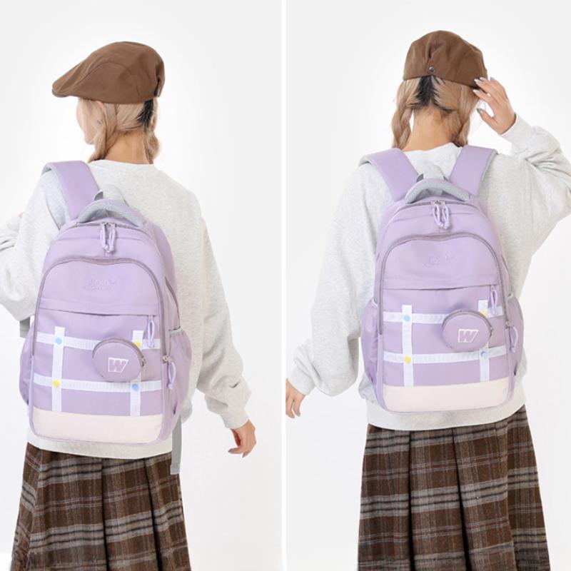 BAIJIAWEI Autumn New Sweet Junior High School Schoolbags for Girls Grades 5 To 6 Large Capacity Burden Reducing Backpack Teenager Multi-layer Book Bag