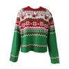 Loose Round Neck Christmas Snowflake Sweater Women's European, American Autumn and Winter Puppy Jacquard Pullover
