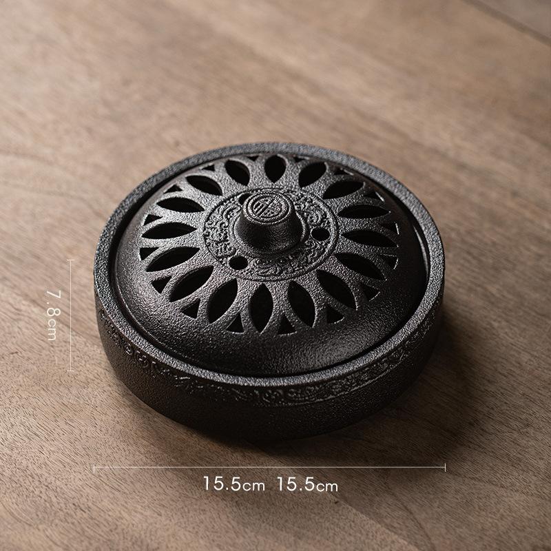 Ceramic Large Incense Burner Household Fireproof Lid Tray Indoor Incense Burner Retro High-quality Aroma Diffuser Decoration