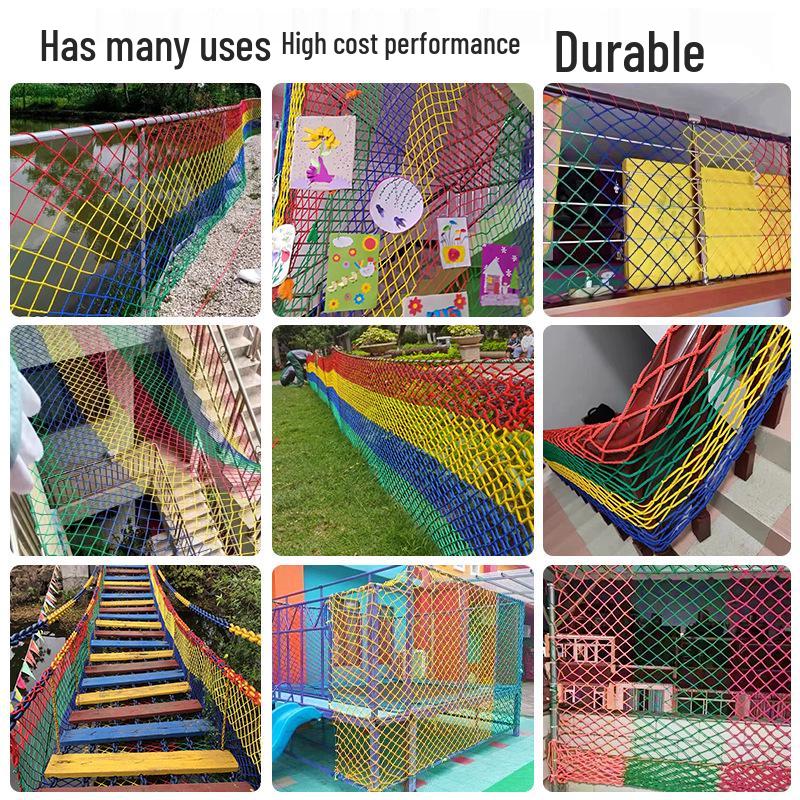 Gekleurd veiligheidsnet voor dakramen, trappen, balkons, parken en balustrades.