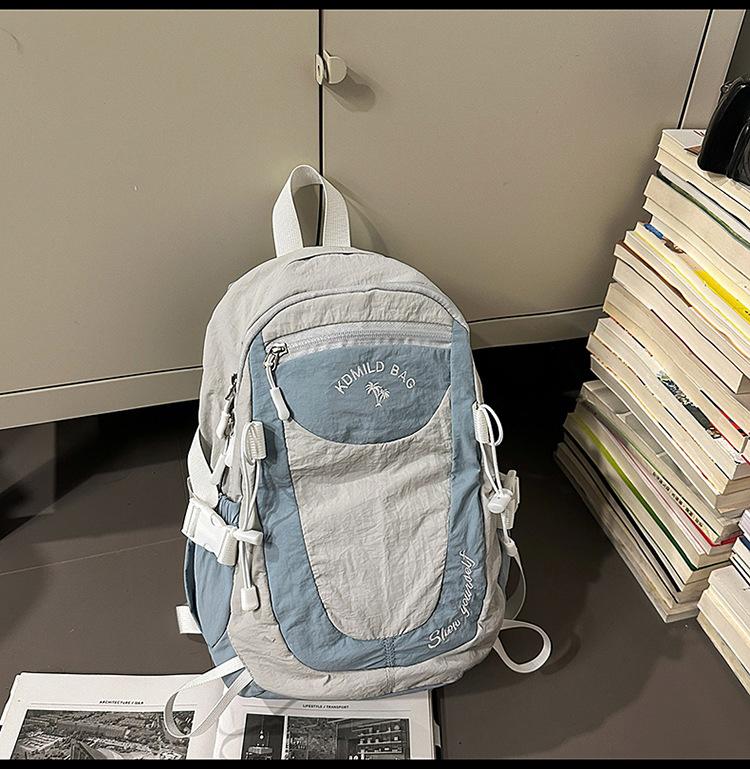 Schoolbag New Mori Ins High Value Fresh and Sweet Contrasting Color Splicing Backpack Couple Light Travel Mountaineering Backpack