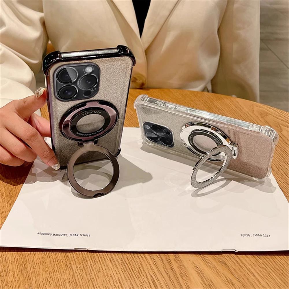 Shockproof Transparent Plating Stand Holder Case For Huawei NOVA 12 11 Ultra 10 9 8 7 Pro 7 SE 7 6 5 Soft Silicon Bumper Cover