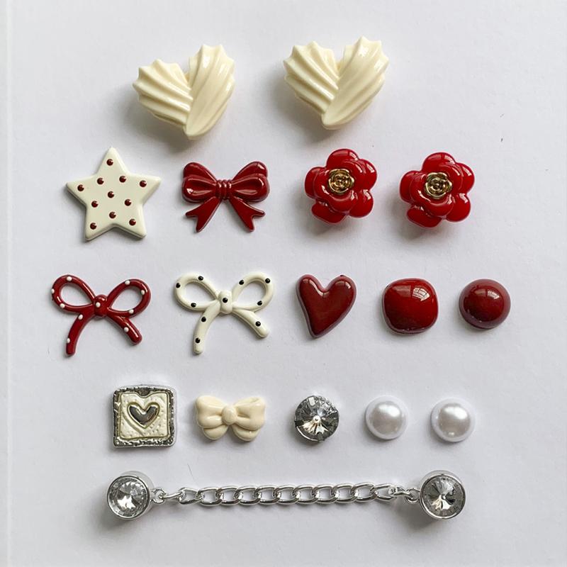 Clogs Strawberry Bow Heart Rabbit for Sweet Style Shoe Charms Set for Women Girls Sandals Shoe Decoration Pins Shoe Accessories