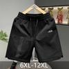 Plus Size 6XL-12XL Fashion Summer Black Shorts for Men Clothes Elastic Waist Casual Breathable Oversize Shorts