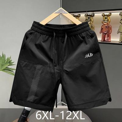 Plus Size 6XL-12XL Fashion Summer Black Shorts for Men Clothes Elastic Waist Casual Breathable Oversize Shorts