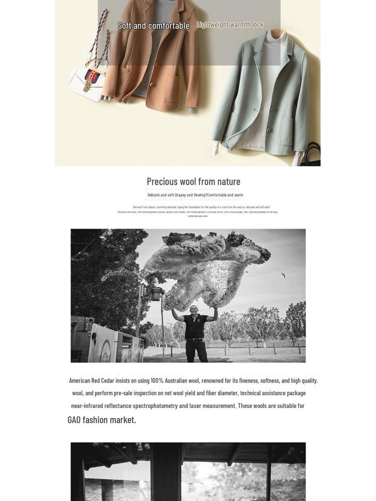 2025 A/W Women's Slim Fit Pure Wool Cashmere Short Coat