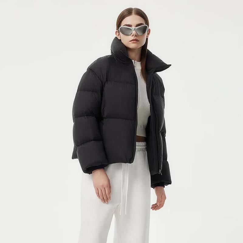 Tanboer Women's Short Stand Collar Puffer Down Jacket