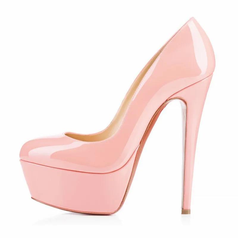New Women Pumps Extremely High Heels Shoes14cm Sexy Patent Leather Woman Wedding Party Shoes Platform Stiletto Red 817-9PA