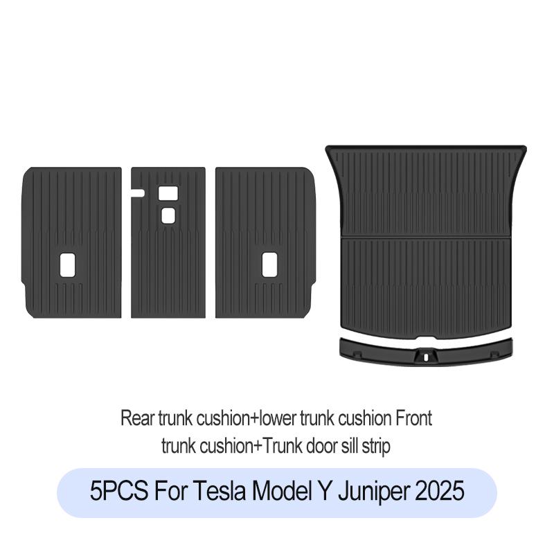For Tesla New Model Y Juniper Premium/Performance 2025+ TPE Floor Mats Luggage Mat Wear-resistant Foot Pads ModelY Trunk Mats