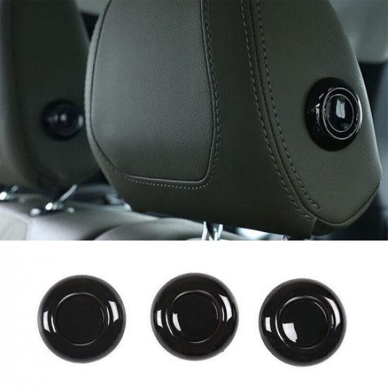 For Defender 110 - Gloss Black Seat Headrest Button Ring Cover Trim 6pcs