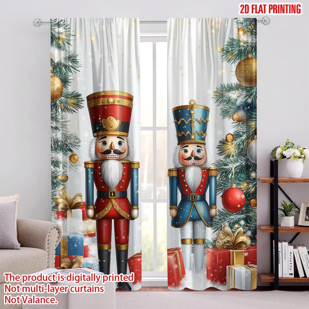 

2 шт., 2D печать на ткани для штор «Щелкунчик» Поддержка Универсальная ткань (без удилища) Универсальный Все Идеально для Спальни, 52.50 × 116.00 cm 2 pcs