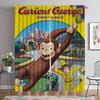 Curious George Curtains for Bedroom Curtains Child Room Shades Window Curtain Partition Halloween Decoration Living Kitchen Home