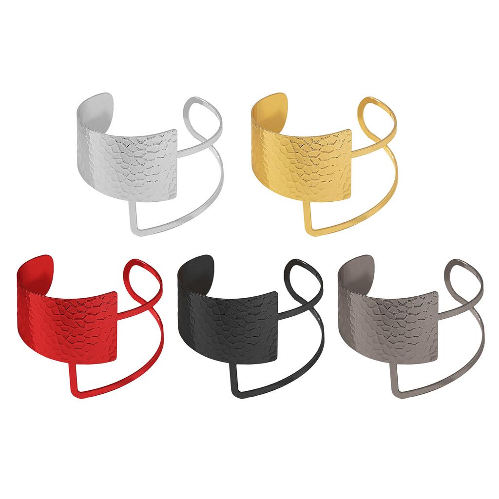 Unique Open Cuff Bracelet for Women Girls Adjustable Size Wristband Hiphop Exaggerated Jewelry Fashionable Wristwear