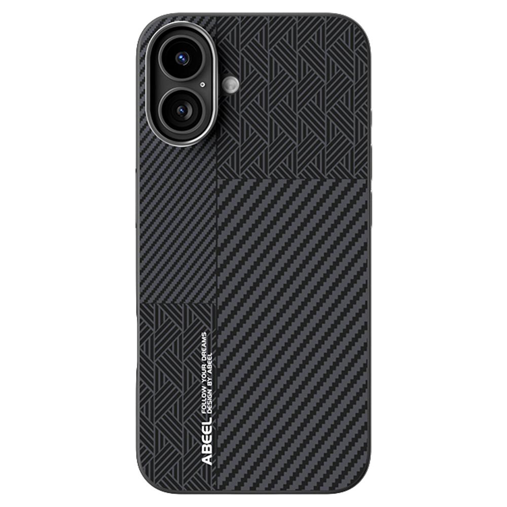 ABEEL For iPhone 16 Case PC + TPU + Aluminum Alloy + PU Leather Slim Phone Back Cover Compatible with MagSafe B
