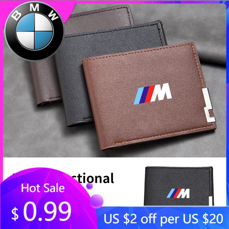 BAGD7 2026 Auto Sticker Auto Interieur Portemonnee Mannen Lederen Portemonnees Multi Kaart Portemonnee Voor BMW Performance F30 F20 F10 F40 E92 E91 G20 G30 G05