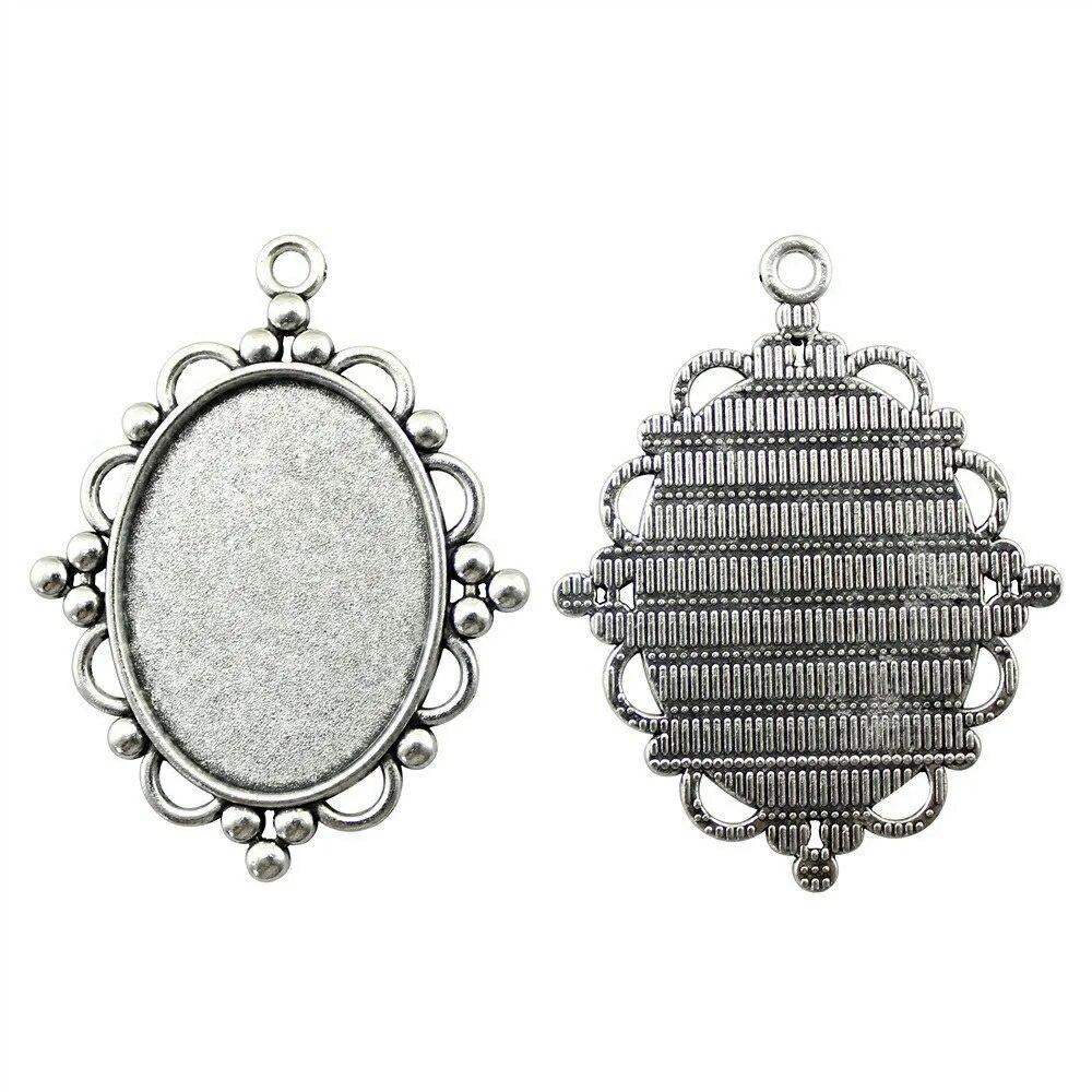 Fit Oval 20X30Mm 25X35Mm Glass Cabochon Base Setting Tray Components Car Accessories Gift Jewelry And Accessories