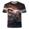 Camisetas con Estampado 3D de Tigre Dragón Rayo para Hombre Mujer Cuello Redondo Manga Corta Camiseta Oversize Hip-hop Camisetas Harajuku Top Ropa de Hombre