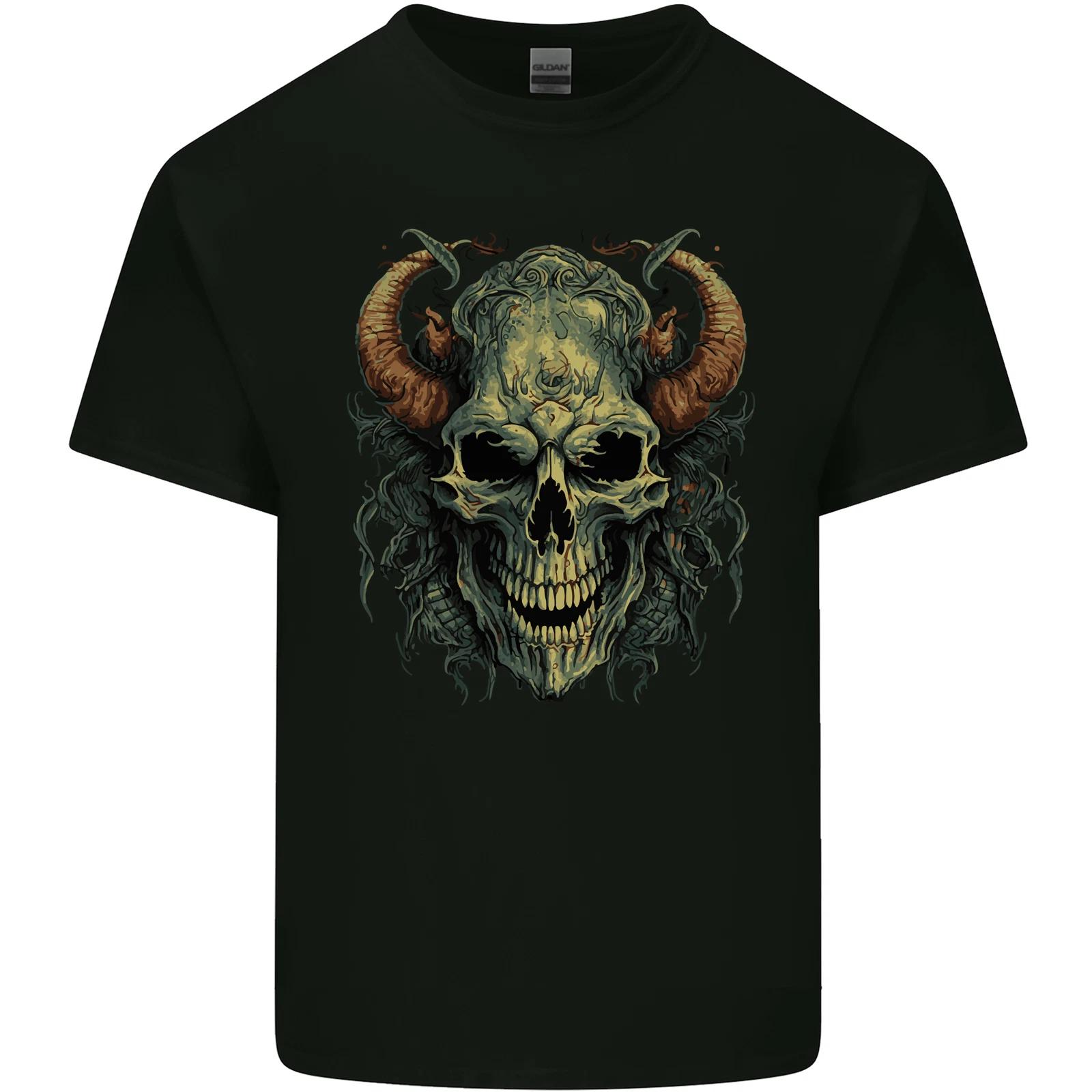 

Devil Skull Demon Grim Reaper Satan Kids T-Shirt Childrens XL