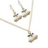 Women Girl Christmas Necklace Earring Set Alloy Plating Neck Chains Dangle Ear Loop Jewelry Gifts