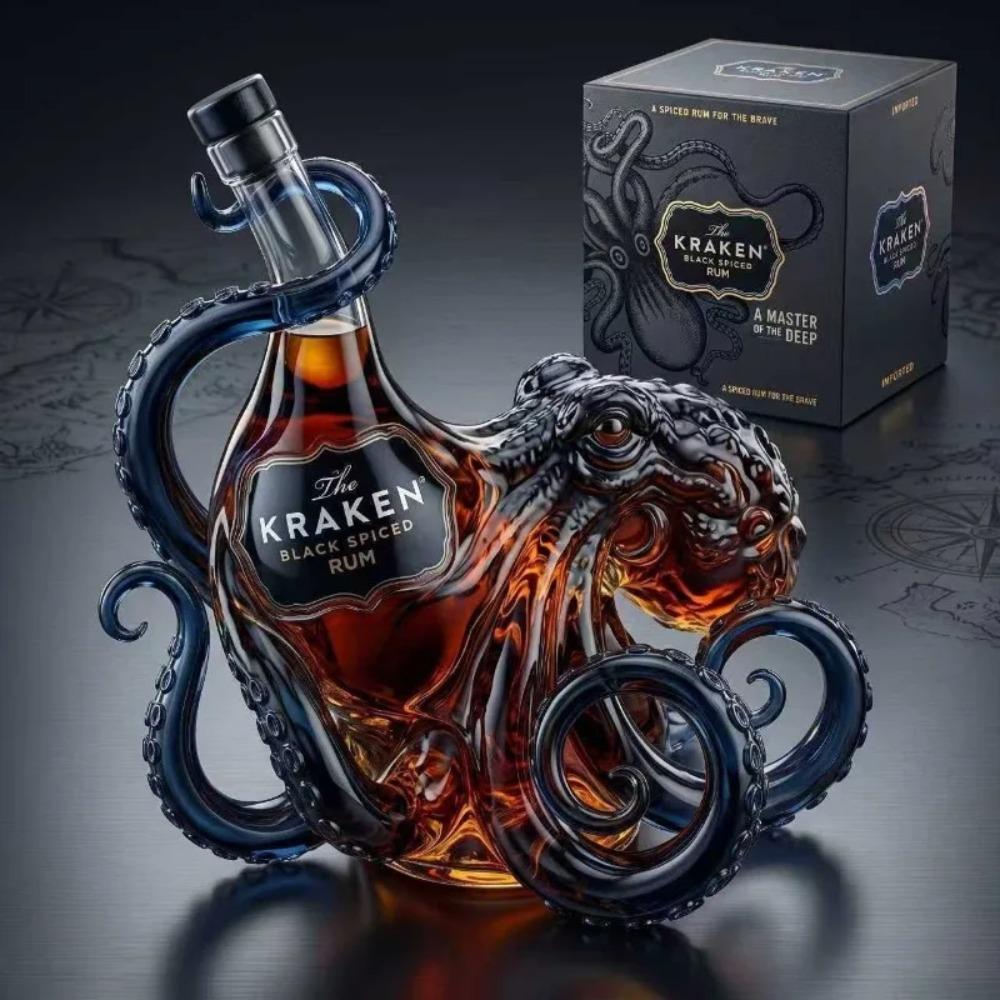 Glasflasche Meeresungeheuer Oktopus Rum Weinflasche Dekoration Bar Weinliebhaber Kunstsammlung Dekoration Karaffe Wein