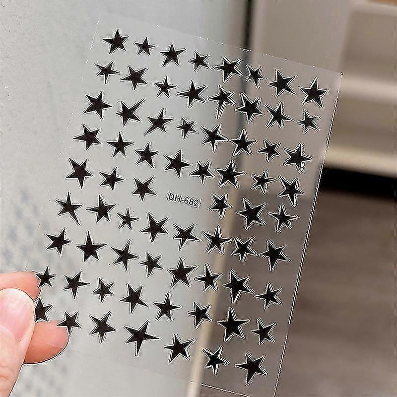 Proste laserowe srebrne naklejki na paznokcie z gwiazdami Holograficzne kolorowe samoprzylepne naklejki w kształcie gwiazdek DIY Manicure Star Slider