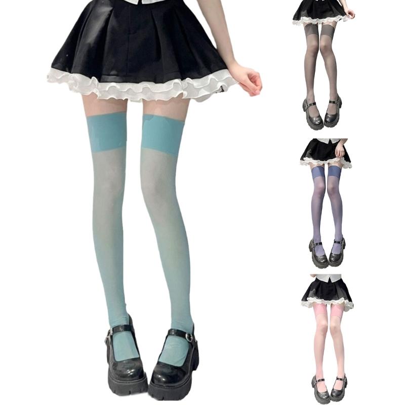 Women's Thigh High Socks Over the Knee Tube Socks Knee High Socks Sheer Silk Stockings Erotic Costume Accessories