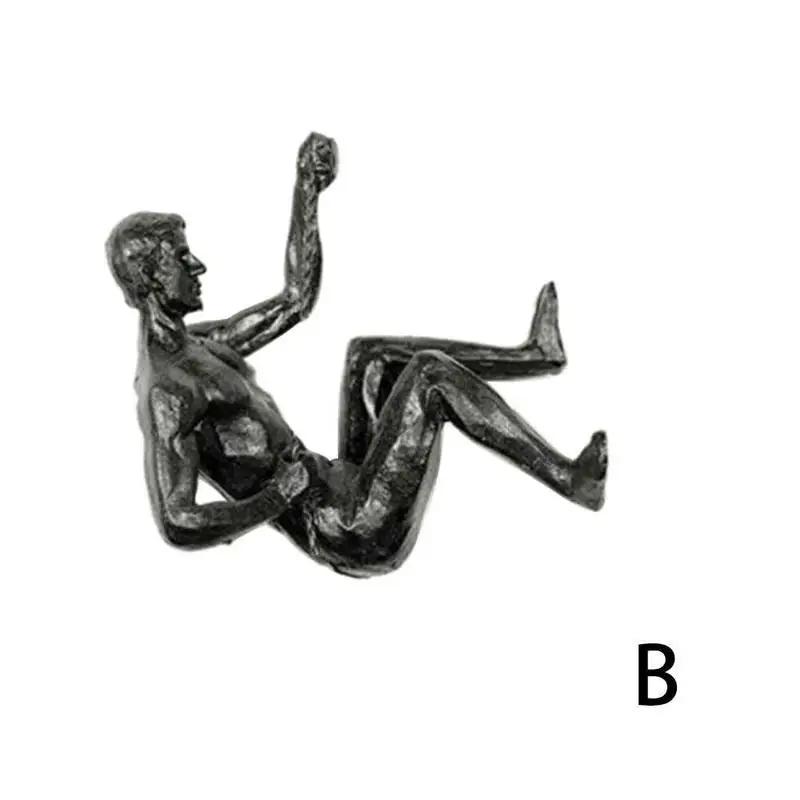 Athlete Rock Climbing Man Resin Background Wall Hanging Decoration Sculpture Statue Figures Creative Rock Climber Statue Pendant