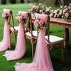 Set of 10/50 Chair Sashes Elegant Wedding Chair Decor Semi-Sheer Tulle for Wedding Parties Churches Christmas Aisle Accent