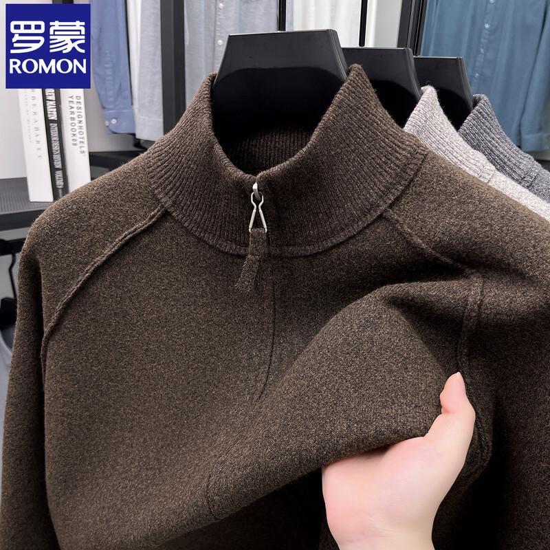 Romon Men's Zipper Knit Cardigan Sweater