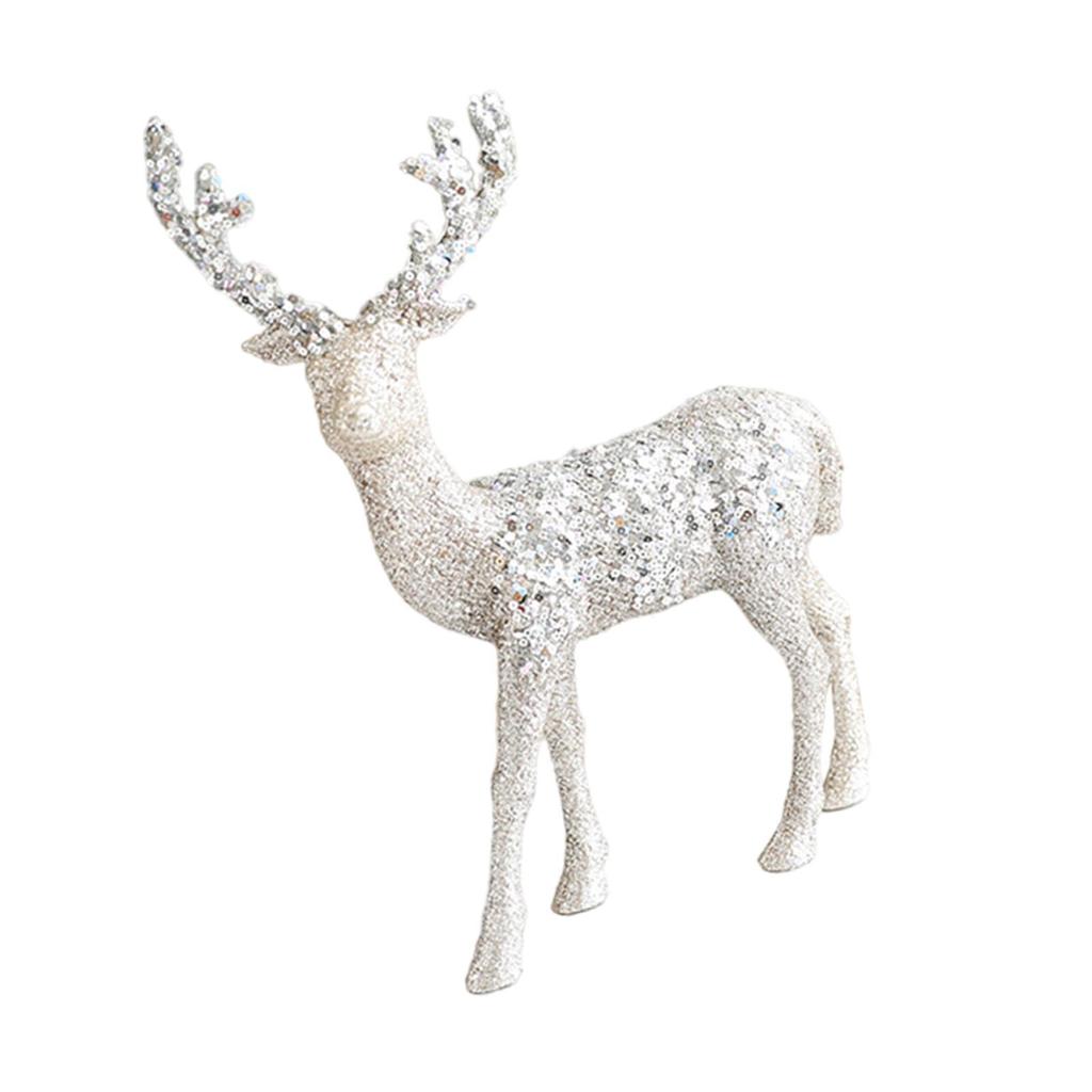 Weihnachts-Rentierfigur, stehend, Rentier-Statue, Pailletten, Weihnachtsdekoration, Weihnachtsgeschenk für Kaminsims, Regal, Party, Innenbereich, Zuhause